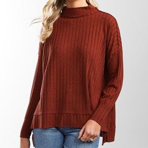 Buckle Ribbed Dolman Top